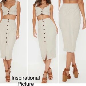 Marc New York SOFT Faux Suede Button-Down Midi Pencil Skirt – Size Small (NWOT)